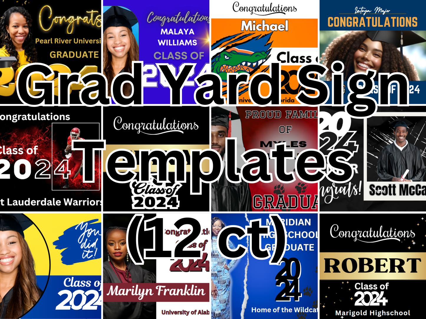 Grad Yard Sign EDITABLE Templates (CANVA)