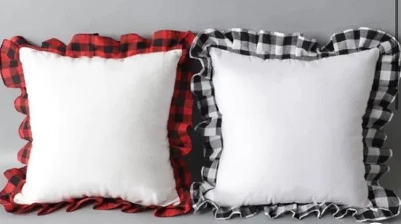 Buffalo Plaid Rim Sublimation Pillow Case - Crooked Letter Sublimation Blanks