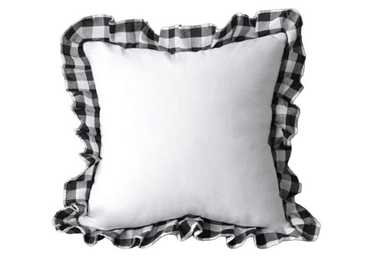 Buffalo Plaid Rim Sublimation Pillow Case - Crooked Letter Sublimation Blanks