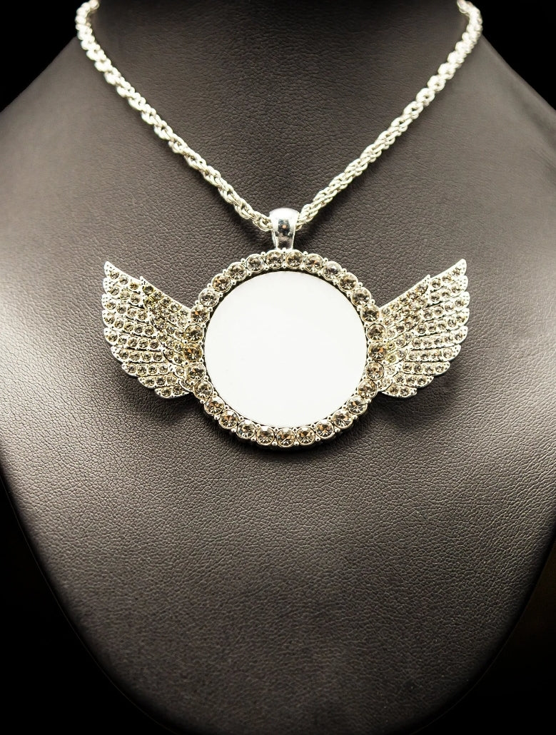 Sublimation Blank Angel Wings Necklace